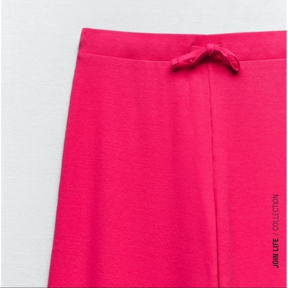ZARA 2pcs Ribbed Cardigan + Pants Coord Set Fuchsia Pink BNWT - Picture 5 of 6